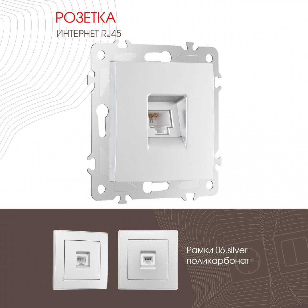 Розетка интернет RJ45 Arte Milano 206.45-1.silver