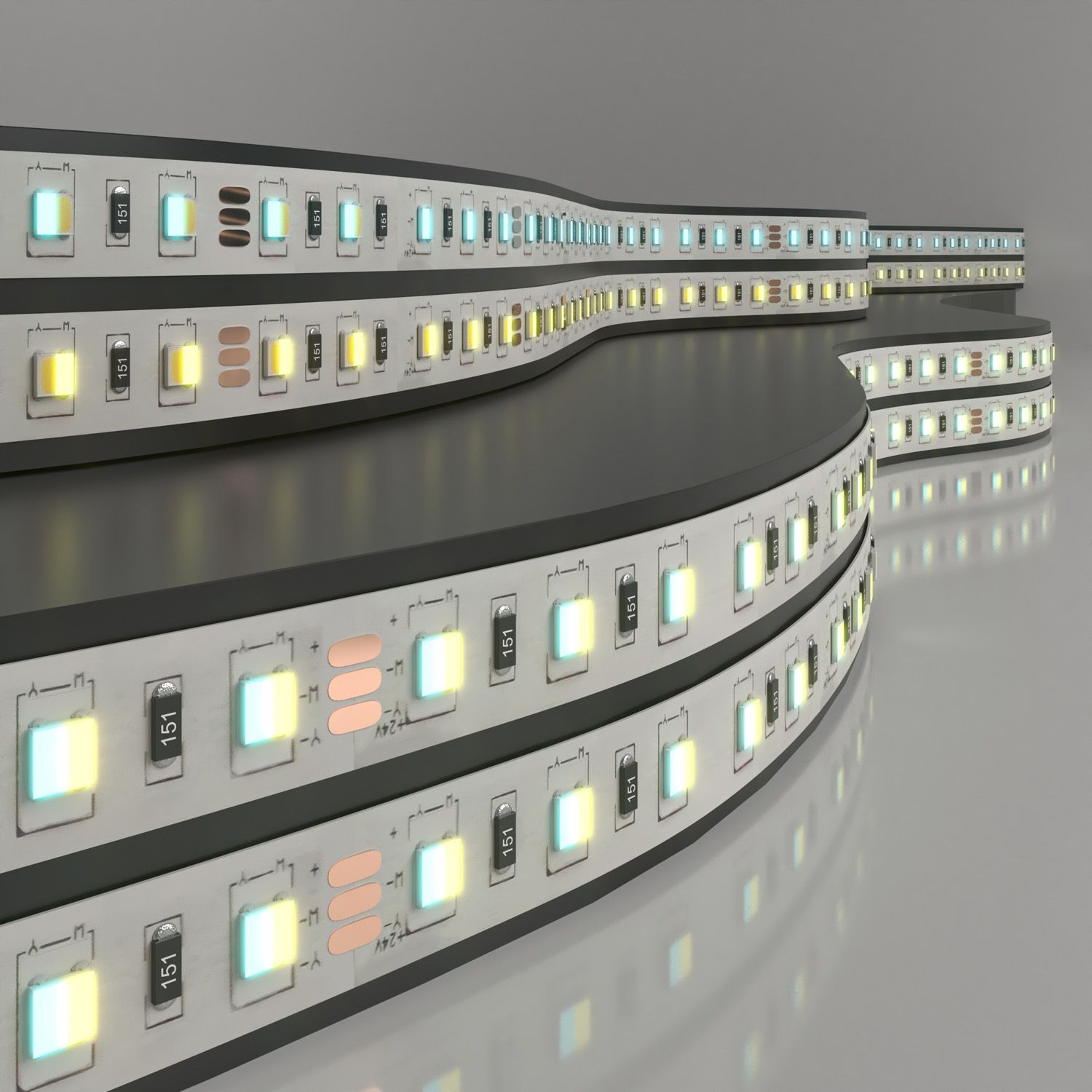 Лента светодиодная 24V 10W 60LED 5050 IP20 MIX теплый белый/холодный белый, 5м a053674_ES