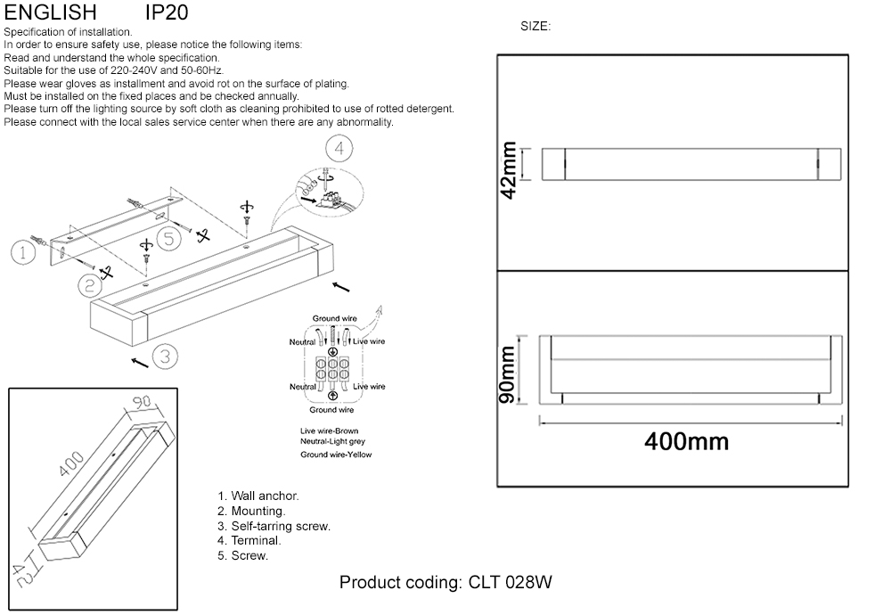 Настенный светильник Crystallux KANTO AP12W LED WH_CR