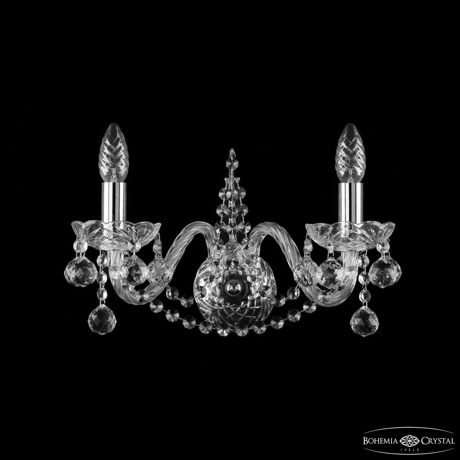 Бра Bohemia Ivele Crystal 1411B/2/160 Ni Balls_BI