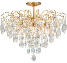 Люстра хрустальная потолочная на штанге E27*60W White/Gold Escada 1113/7PL_ESC