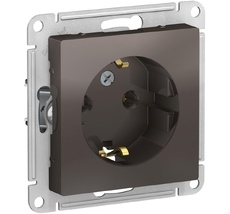 Розетка встраиваемая с заземлением (мокко) Systeme Electric ATN000643