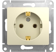 Розетка встраиваемая с заземлением (бежевый) Systeme Electric GSL000243