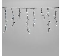 Гирлянда Бахрома 3,1 x 0,5 м Белая 24В, 120 LED, Провод Черный Каучук, IP65 LTC LL120-1-1W