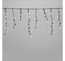 Гирлянда Бахрома 3,1 x 0,5 м Белая 24В, 120 LED, Провод Черный Каучук, IP65 LTC LL120-1-1W