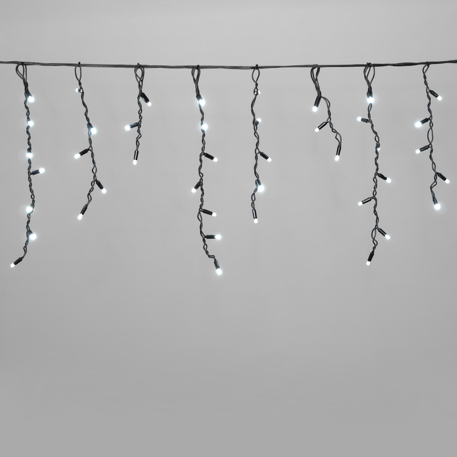 Гирлянда Бахрома 3,1 x 0,5 м Белая 24В, 120 LED, Провод Черный Каучук, IP65 LTC LL120-1-1W