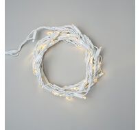 Гирлянда Нить Тверская 5м Тепло-Белая с Контроллером 24В, 54 LED, Провод Белый Каучук, IP65 LTC FL50-8-1WW+