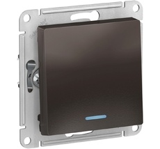 Выключатель встраиваемый одноклавишный с подсветкой (мокко) Systeme Electric ATN000613