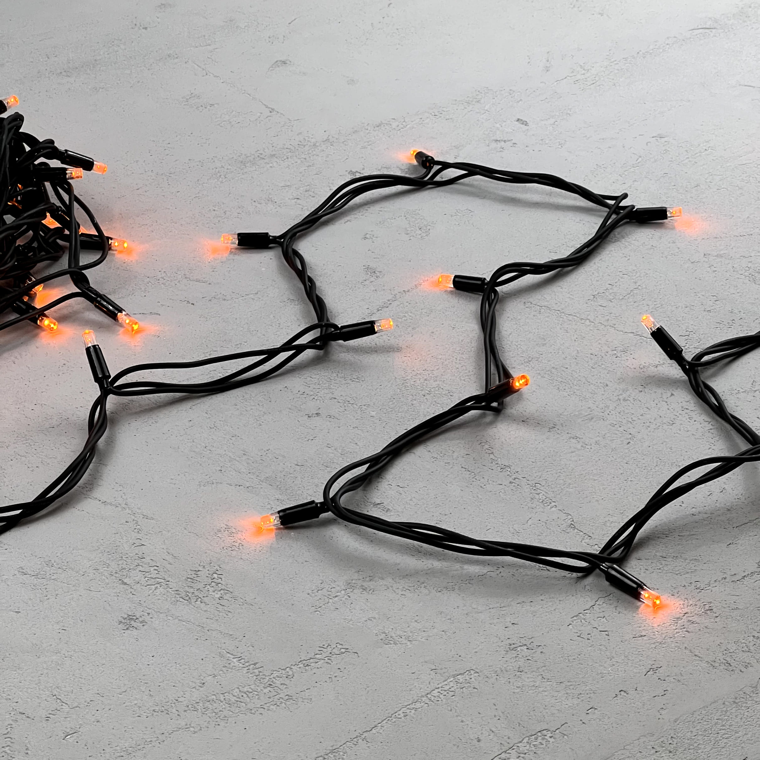 Гирлянда Нить 10м Желтая 220В, 75 LED, Провод Черный Каучук, IP65 LL75-1-2Y