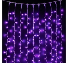 Гирлянда Занавес 3 x 1 м Разноцветный 24В, 350 LED, Провод Белый Каучук, IP65 AUG350-8-1EPRGB