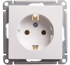 Розетка встраиваемая с заземлением (белый) Systeme Electric RS16-154-1-86