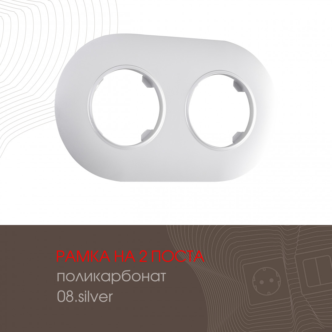 Рамка из поликарбоната на 2 поста Arte Milano 502.08-2.silver