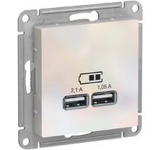 Розетка встраиваемая USBх2 (жемчужный) Systeme Electric ATN000433
