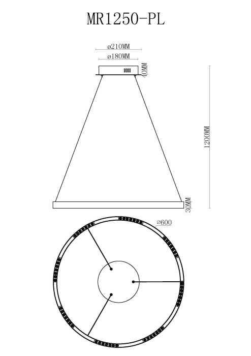 Подвесная люстра MyFar Lucas MR1250-PL