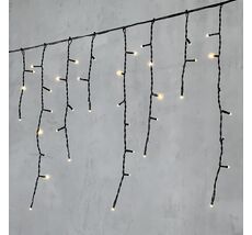 Гирлянда Бахрома 4,9 x 0,5 м Тепло-Белая 220В, 240 LED, Провод Черный ПВХ, IP54 PIL240-11-2WW