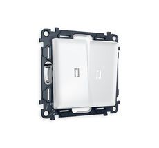 Выключатель двухклавишный проходной с подсветкой 5600K Ambrella Volt ALFA QUANT MA124035_AMB