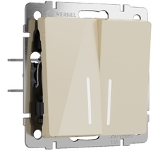 Выключатель двухклавишный с подсветкой Werkel a064057_WR