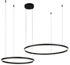 Подвесная люстра (+ночной режим) с пультом светодиодная (14001/2P Black) Indigo V000030L