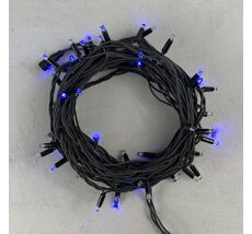 Гирлянда Нить 10м Синяя с Мерцанием Каждого Диода 220В, 75 LED, Провод Черный Каучук, IP65 LL75ABL-1-2B