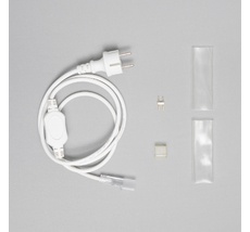 Кабель Питания 1,5м с Выпрямителем 8А для Неона 8х16мм 220В, Провод Белый Каучук, IP65 LTC FR-23550