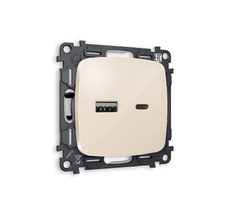 Розетка Ambrella Volt OMEGA 2USB A+C 20W быстрая зарядка QUANT MO311010_AMB