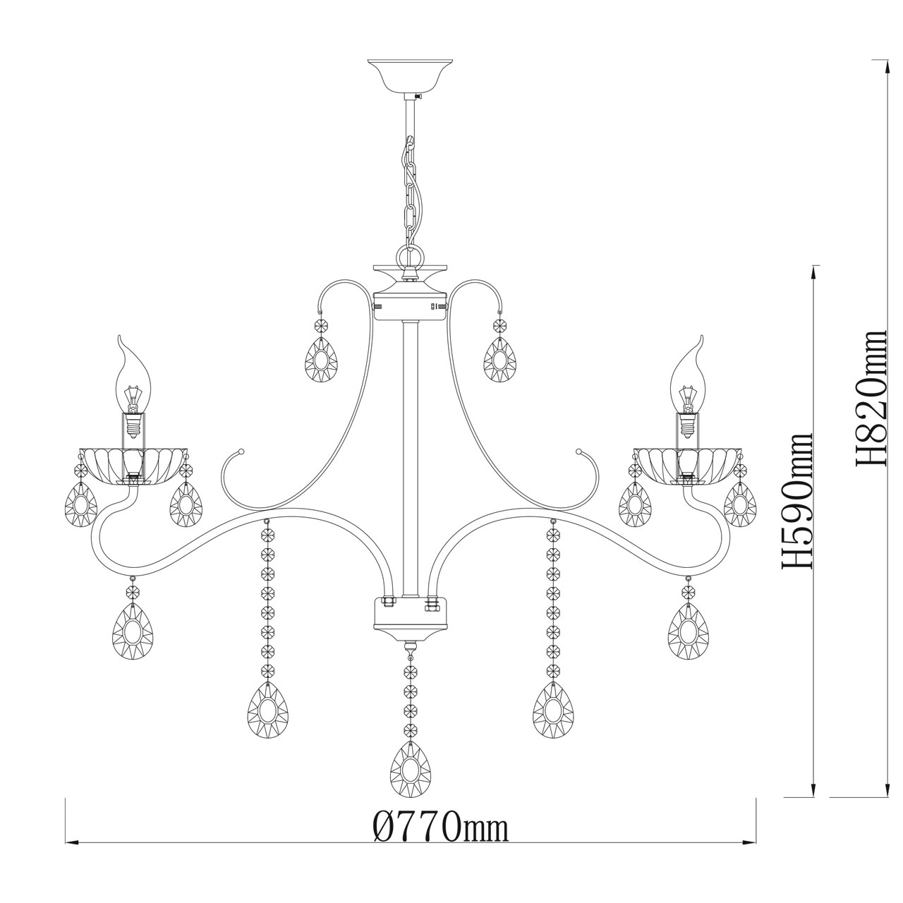 Подвесная люстра De Markt Свеча 683014105_MW