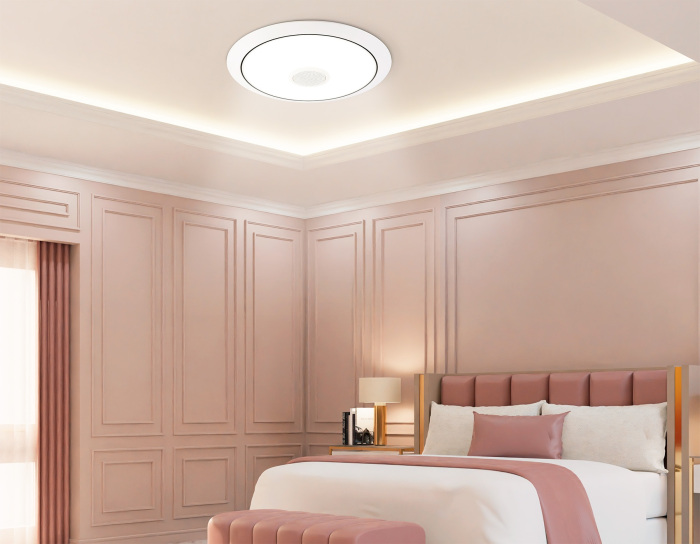 Потолочный музыкальный светильник c подсветкой RGB Ambrella Light ORBITAL Dance FZ720_AMB