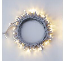 Гирлянда Нить 10м Тепло-Белая 24В, 100 LED, Провод Серый Каучук 2,3мм, IP65 LTC ECO100-5-1WW