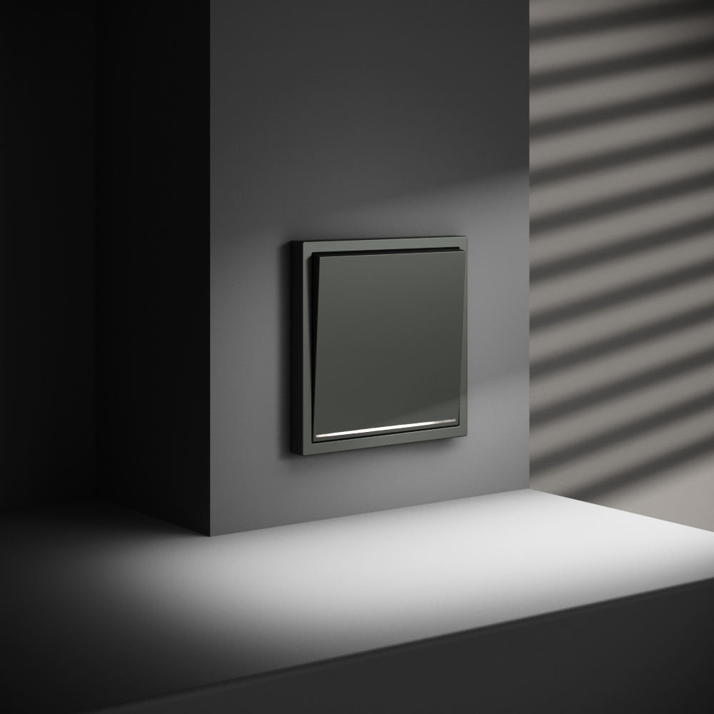 Выключатель встраиваемый VOLTUM S70 одноклавишный с подсветкой 10А VLS010206