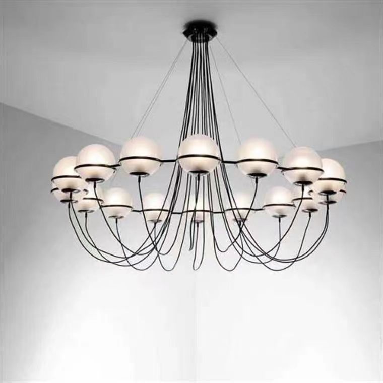 Подвесная люстра ILamp GLOBE 10346P/16 BK-WH_IP