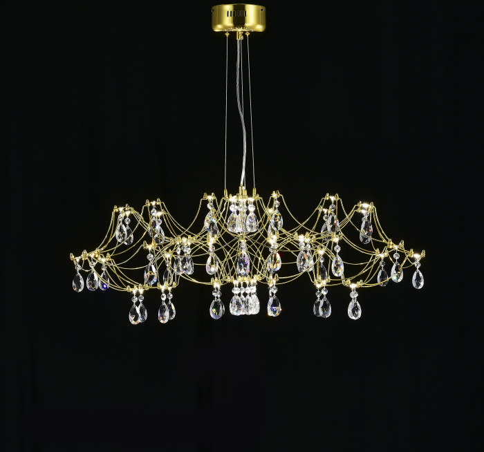 Подвесная люстра светодиодная с пультом и хрустальными подвесками Asfour MyFar MR2662-60P-50AD