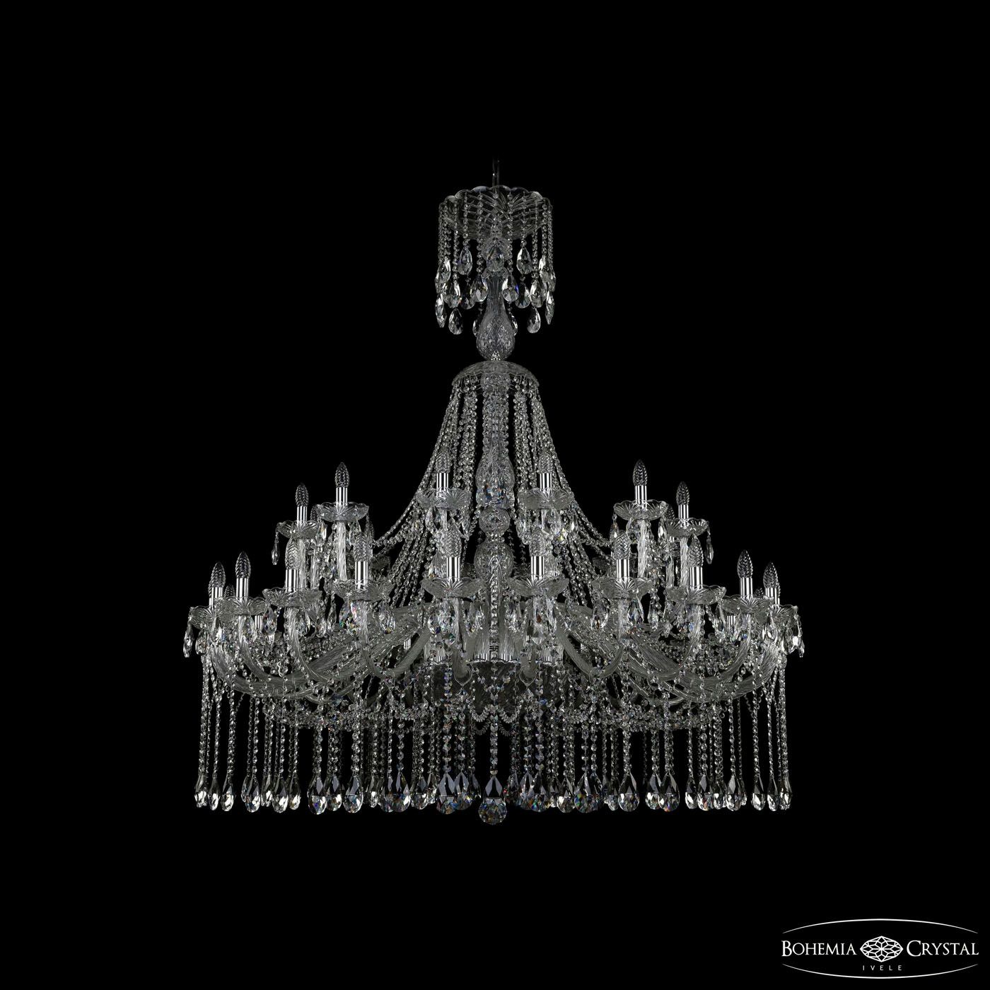Хрустальная люстра Bohemia Ivele 1413/24+12/530/XL-160 Ni_BI