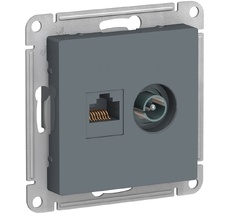 ТВ-розетка встраиваемая и Ethernet RJ-45 (грифель) Systeme Electric ATN000789