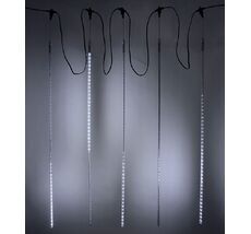 Гирлянда Тающие Сосульки 5шт по 100см, 24В, 480 Белых Светодиодов, Провод Черный ПВХ, IP55 CCL480-10-1W