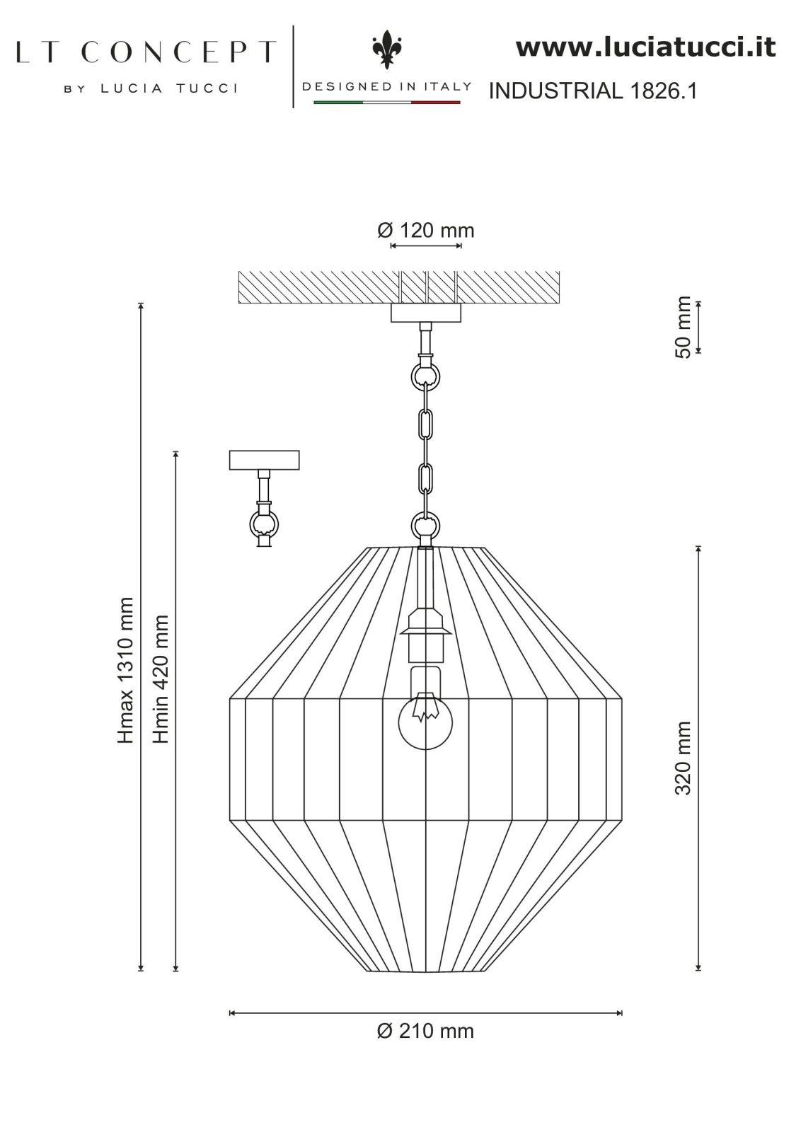Подвесной светильник Lucia Tucci INDUSTRIAL INDUSTRIAL 1826.1