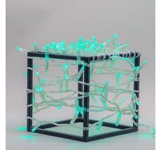 Гирлянда Нить с Колпачком 10м Аква 220В, 100 LED, Провод Прозрачный ПВх, IP65 LTC PST100CAP-10-2A