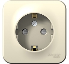 Розетка накладная с заземлением и шторками (молочный) Systeme Electric BLNRA011112