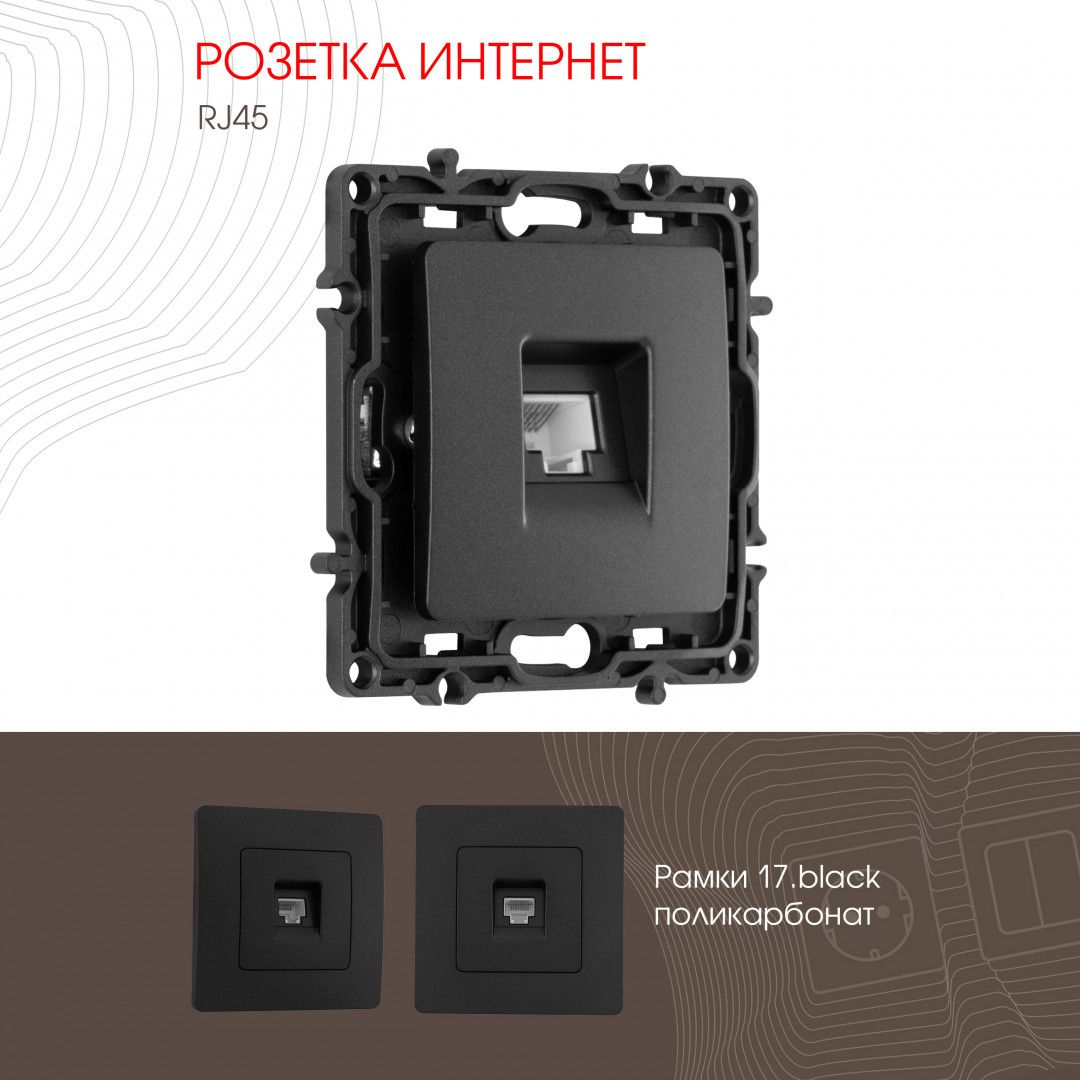 Розетка интернет RJ45 Arte Milano 217.45-1.black