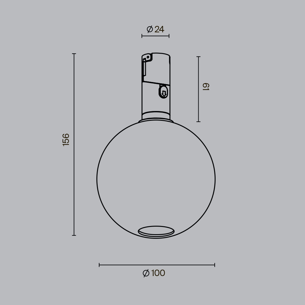 Трековый светильник Maytoni Bubble TR205-1-3W3K-B_MY