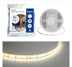 Светодиодная LED лента 120SMD(2835)/м 11Вт/м 24V 4000К IP65 Feron 51635_FR