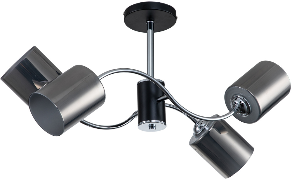 Потолочная люстра на штанге E27*60W Black/Chrome Escada 661/4PL_ESC