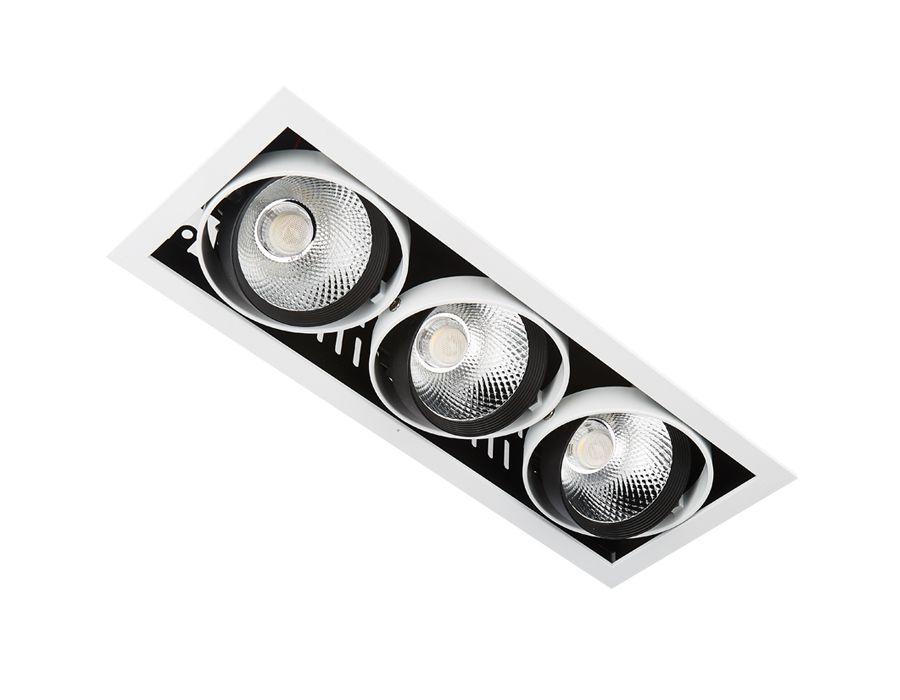 Встраиваемый светильник Ambrella light DOWCARDANO T813 BK/CH 3*12W 4200K_AMB