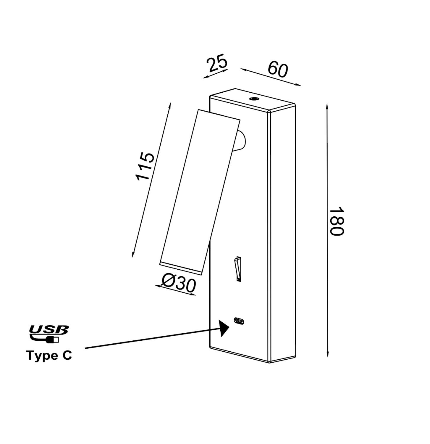 Настенный светильник MANTRA TECHNICAL TARIFA 8500_MN