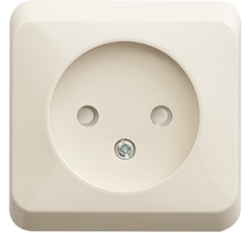 Розетка накладная без заземления со шторками (кремовый) Systeme Electric PA16-002K