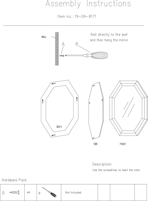 Зеркало декоративное Garda Decor 19-OA-8171