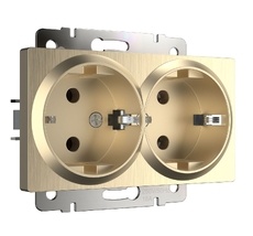 Розетка двойная с заземлением Werkel WL10-SKG-02-IP20 a051432_WR