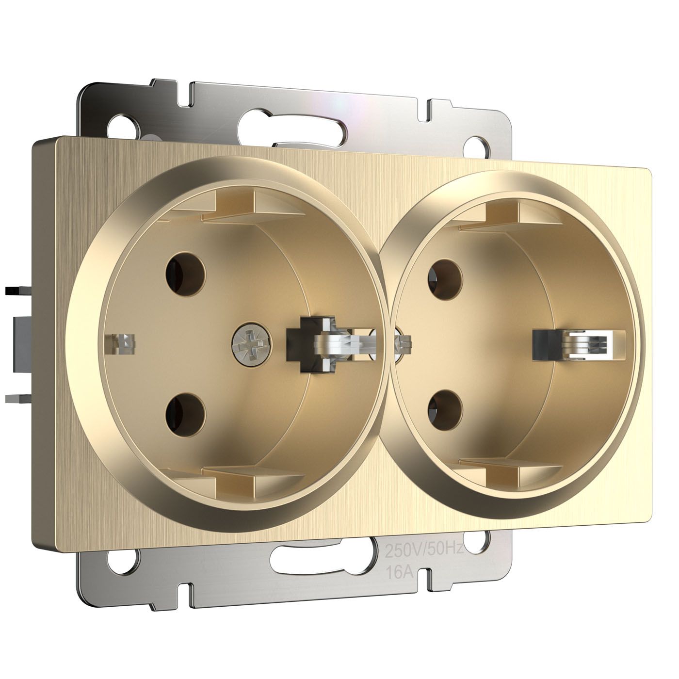 Розетка двойная с заземлением Werkel WL10-SKG-02-IP20 a051432_WR