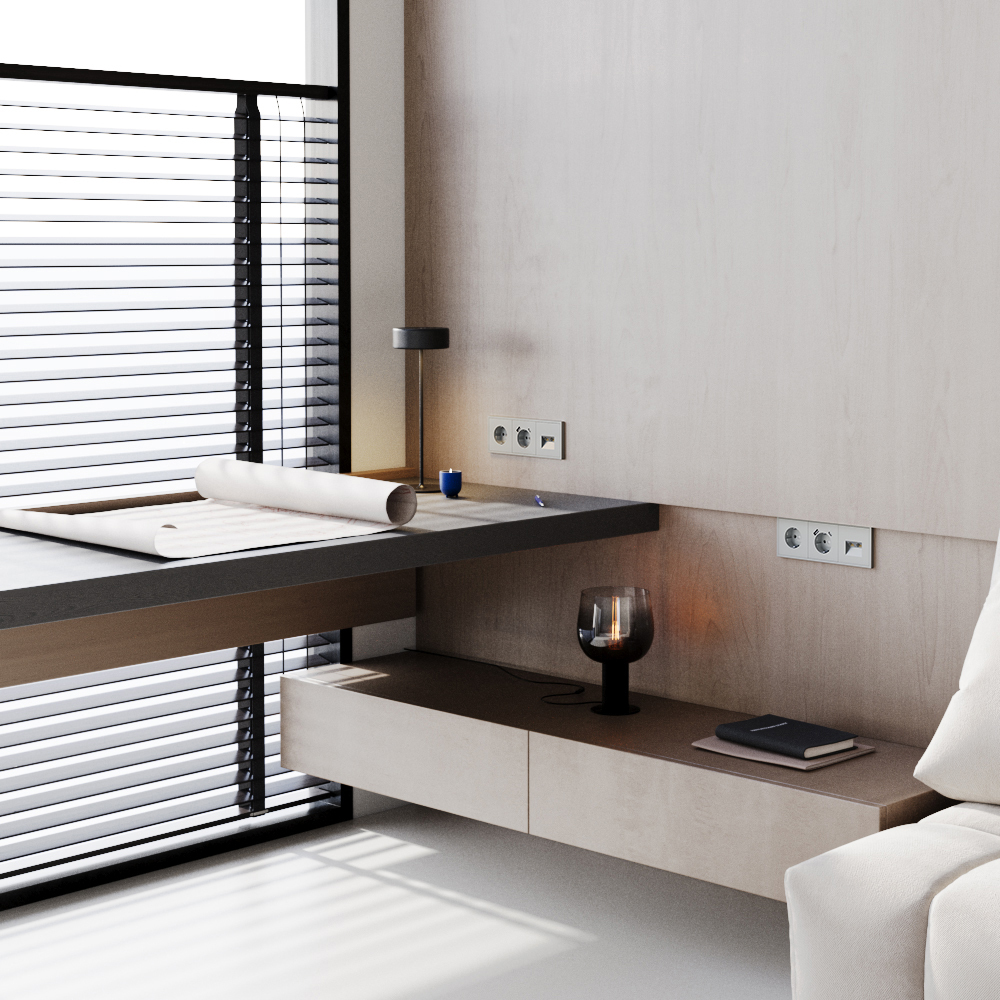 Розетка встраиваемая VOLTUM S70 с заземлением и защитными шторками, 16А, с USB, A+С VLS040505