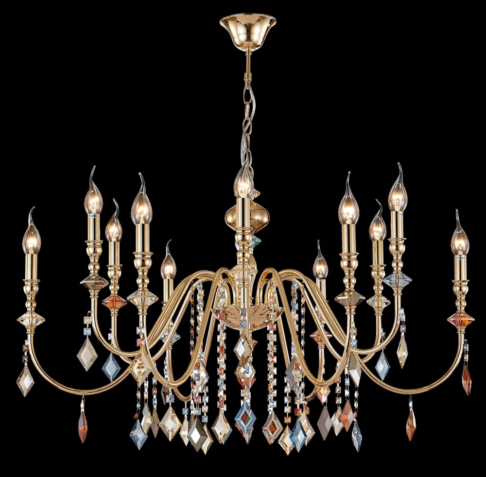 Подвесная люстра Crystallux MERCEDES MERCEDES SP6+6 GOLD/COLOR_CR