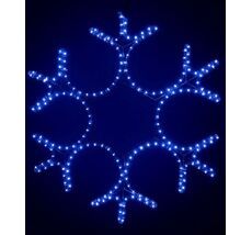 Светодиодная Снежинка 0,8м Синяя, Дюралайт на Металлическом Каркасе, IP54 LC-13036